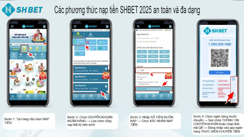 Các phương thức nạp tiền SHBET 2025 an toàn và đa dạng